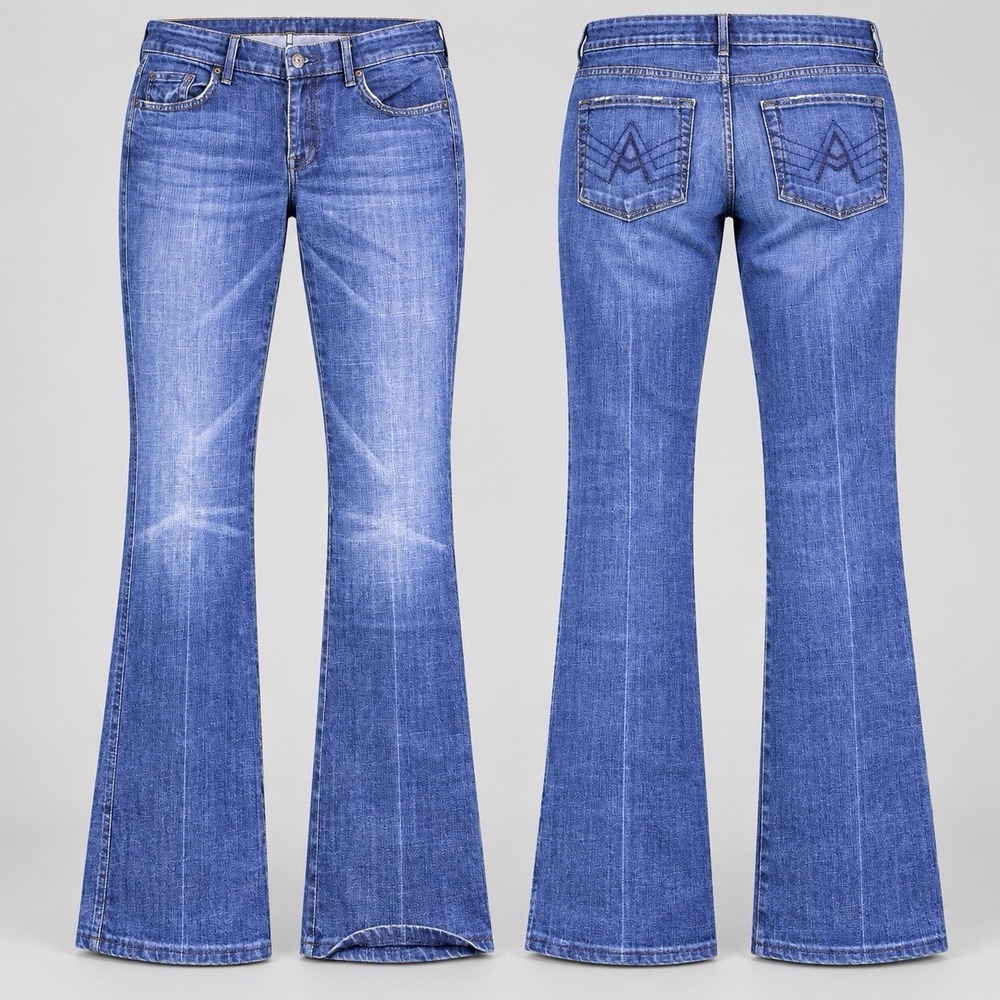 7 For All Mankind A Pocket Jeans Womens 31/33 Y2K Mid Rise Flare Boot